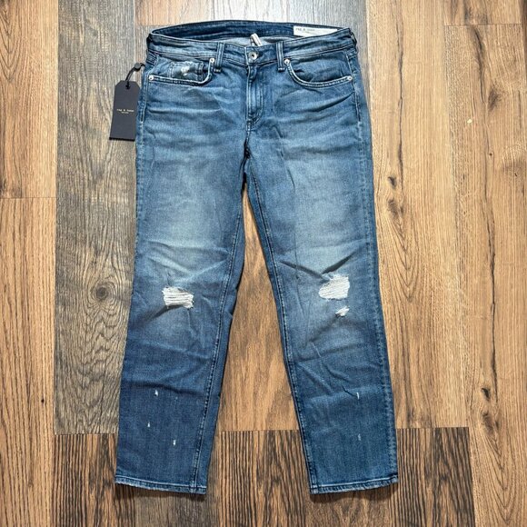 Rag & Bone Dre Low Rise Slim Boyfriend Jeans Women's Size 27 in Star City NWT! - Picture 2 of 8